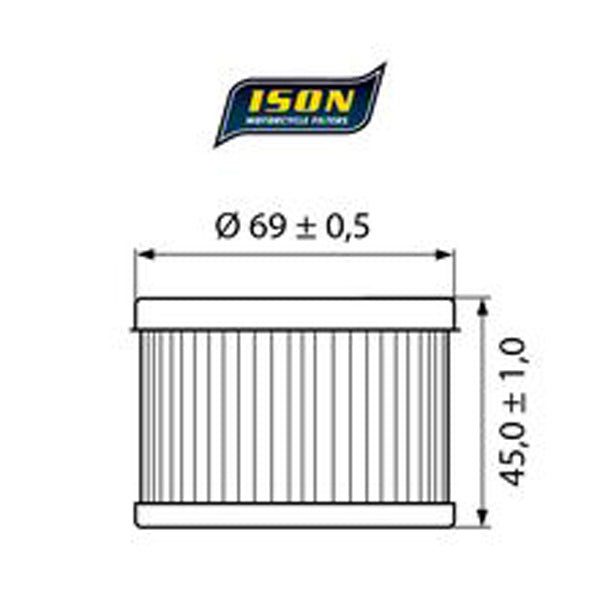 Ison111 oil filter as HF111 and SF1002