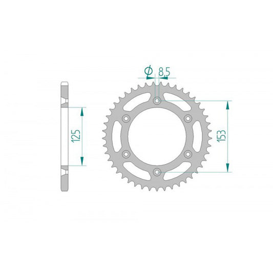 AFAM REAR SPROCKET STEEL SUPERLIGHT MUD GROOVED 10212SLK-51 JTR 210-51