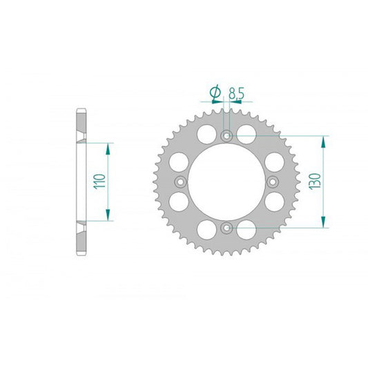 AFAM ALU REAR SPROCKET GREY HARD ANODIZED GROOVED 11104-51TR JTR 215-51