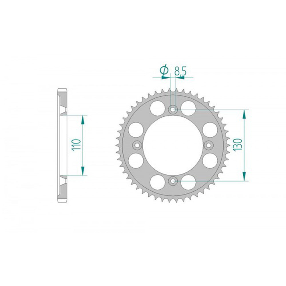 AFAM ALU REAR SPROCKET GREY HARD ANODIZED GROOVED 11111-55 JTR 1204-55