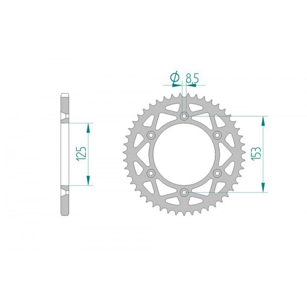 AFAM ALU REAR SPROCKET GREY HARD ANODIZED GROOVED 11212-51 JTR 210-51