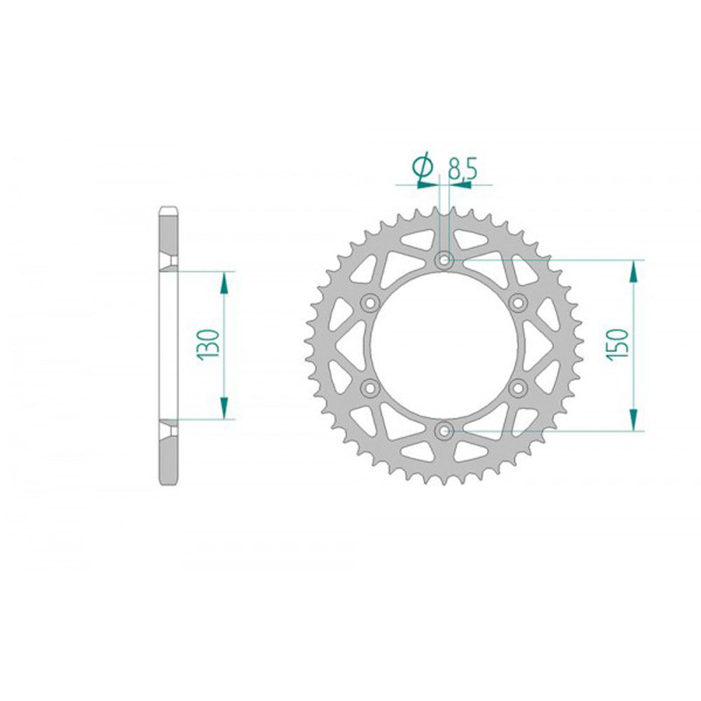 AFAM ALU REAR SPROCKET GREY HARD ANODIZED GROOVED 13323-51 JTR 251-51