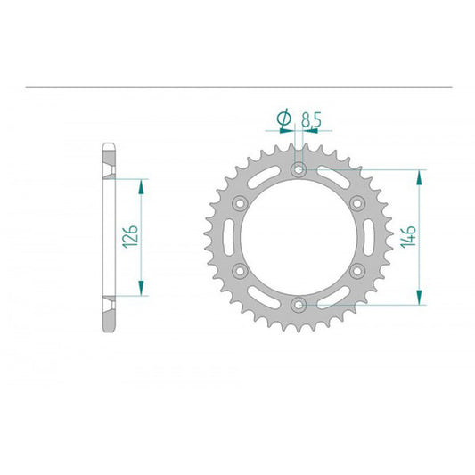 AFAM REAR SPROCKET STEEL SUPERLIGHT 700gr GROOVED 14203SLK-49 JTR 808-49