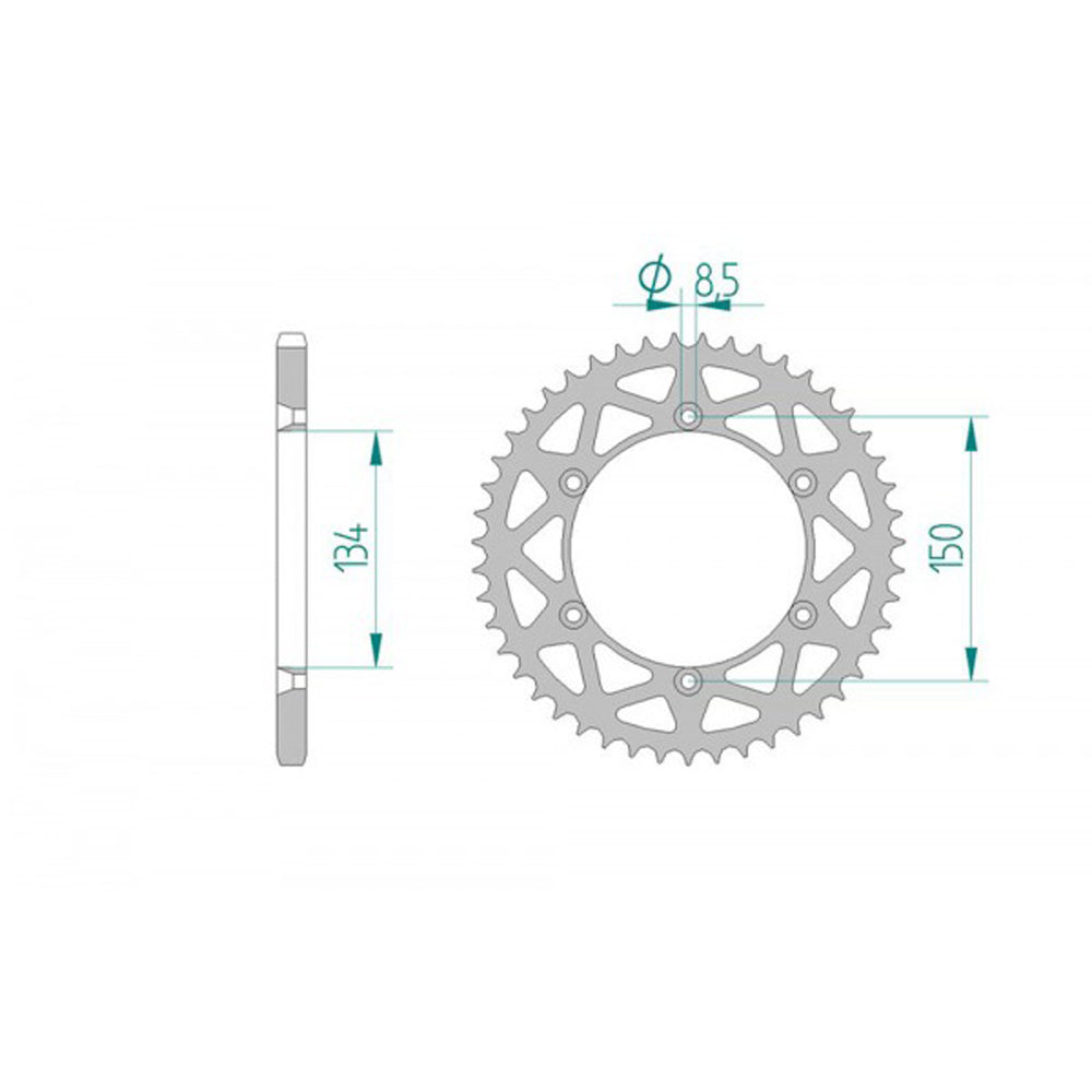 AFAM ALU REAR SPROCKET GREY HARD ANODIZED GROOVED 17206-51 JTR 460-51