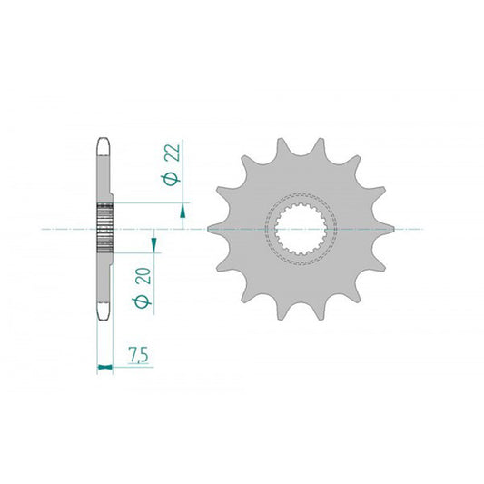 AFAM FRONT SPROCKET GROOVED 20210-14 JTF 1323-14