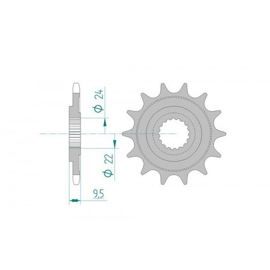 AFAM FRONT SPROCKET GROOVED 20311-14 JTF 284-14