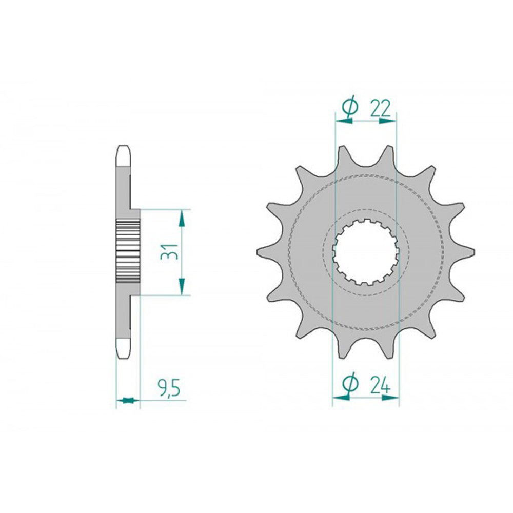 AFAM FRONT SPROCKET GROOVED 22406-13 JTF 1441-13 RK C4395-13