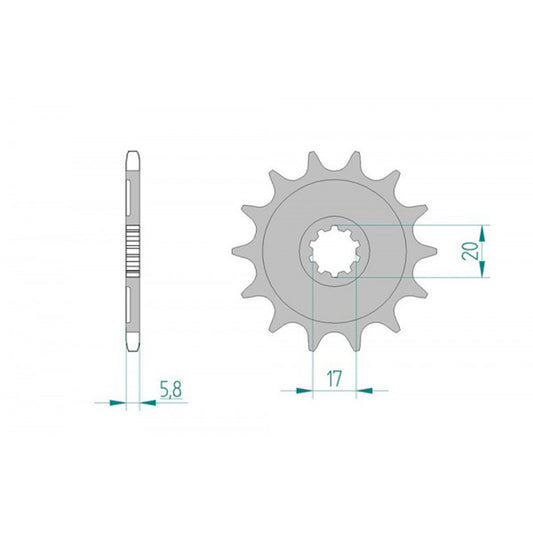 AFAM FRONT SPROCKET GROOVED 24304-14