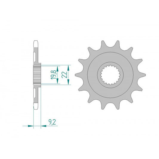 AFAM FRONT SPROCKET GROOVED 24305-14 JTF 1446-14