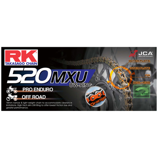 RK DD520MXU-120 Orange UW-Ring Chain