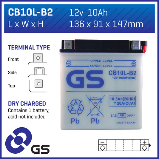 Battery GS CB10LB2-12V - Dry Cell, No Acid Pack