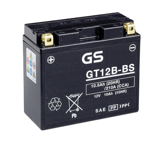 Battery GS GT12B-BS-12V MF VRLA - Dry Cell, Includes Acid Pack