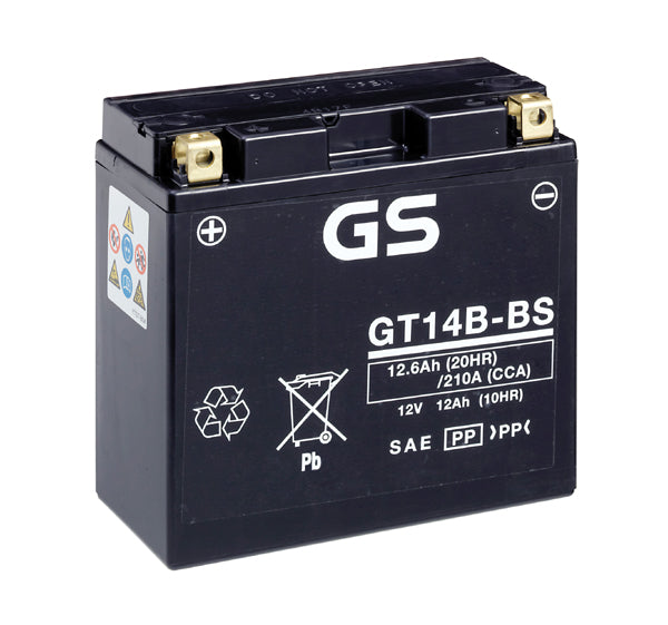 Battery GS GT14B-BS-12V MF VRLA - Dry Cell, Includes Acid Pack