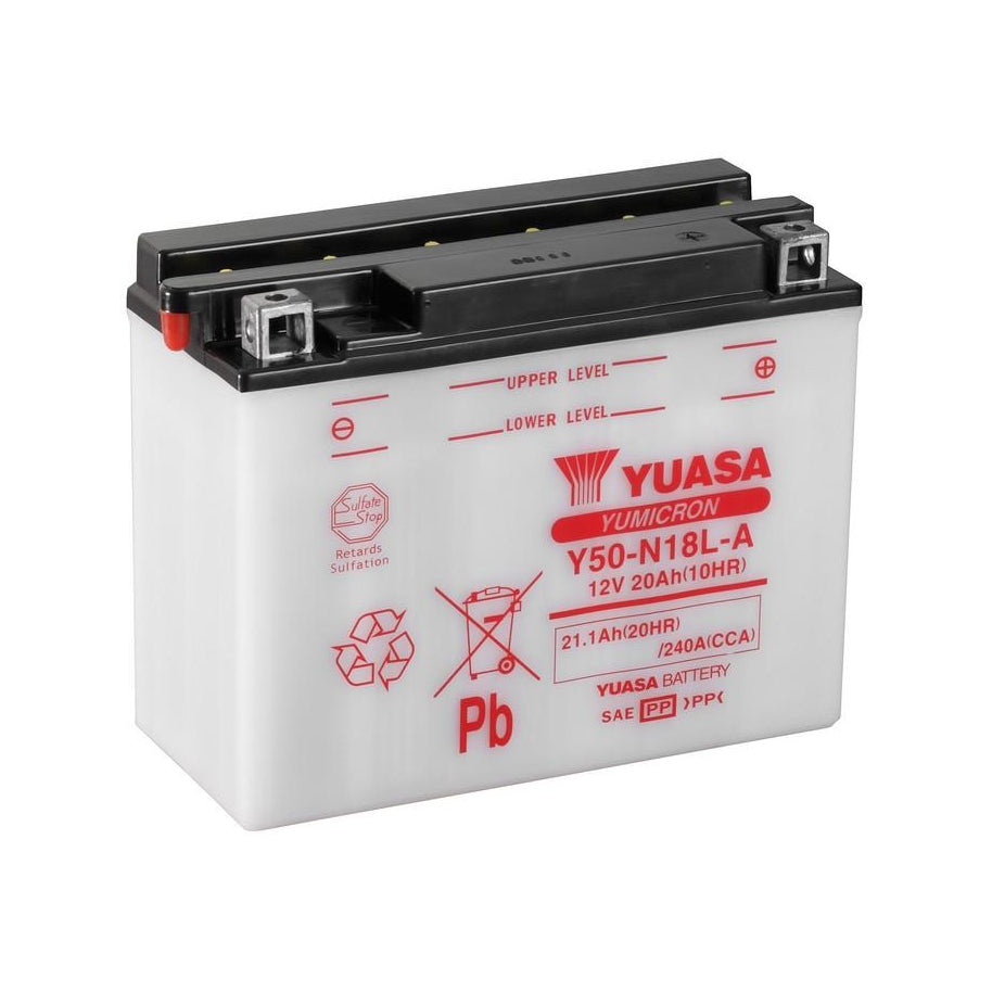 Yuasa Y50-N18L-A3 (DC) 12V Dry Charged YuMicron Battery