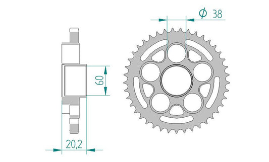 2099-39 SPROCKET REAR AFAM 50800-39 *525 *pitch Sprox 733-525 - Special Order