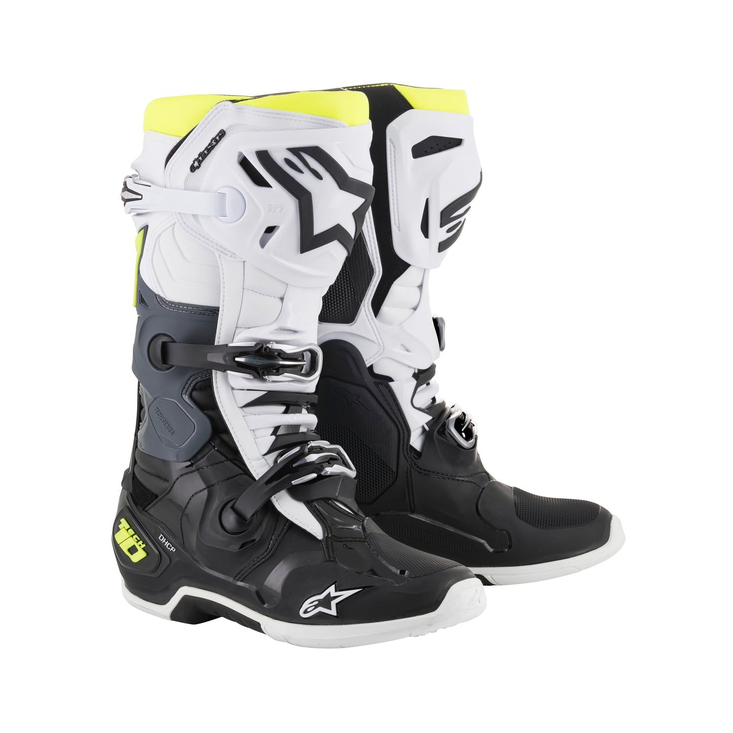 Alpinestars Tech 10 - Black White Yellow Fluo - US 10