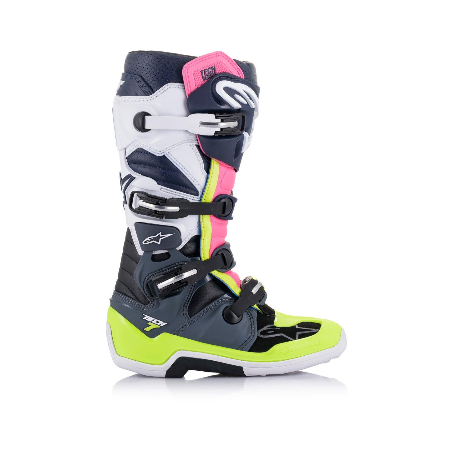 Alpinestars Tech 7 - Dark Gray Dark Blue Pink Fluo - US 10