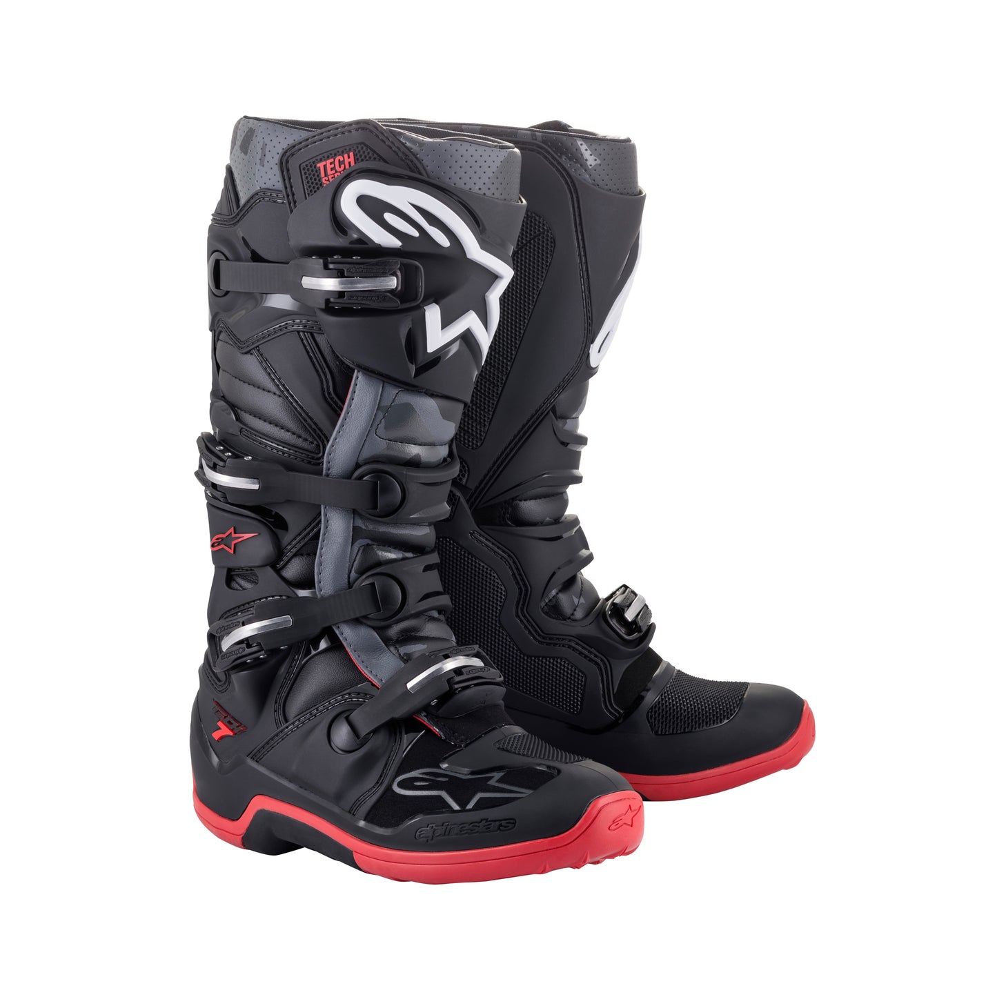 Alpinestars Tech 7 - Black Cool Gray Red - US 10