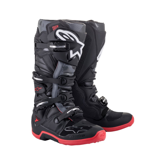 Alpinestars Tech 7 - Black Cool Gray Red - US 7