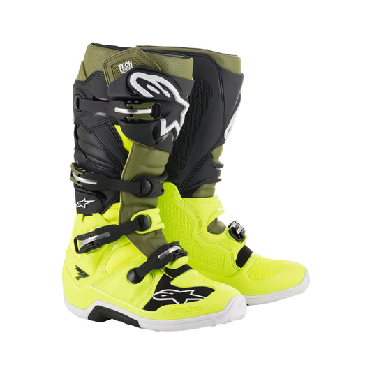 Alpinestars Tech 7 - Yellow Fluo Military Green Blk - US 10