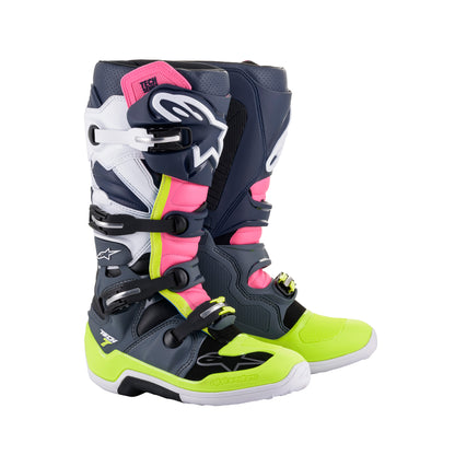 Alpinestars Tech 7 - Dark Gray Dark Blue Pink Fluo - US 10