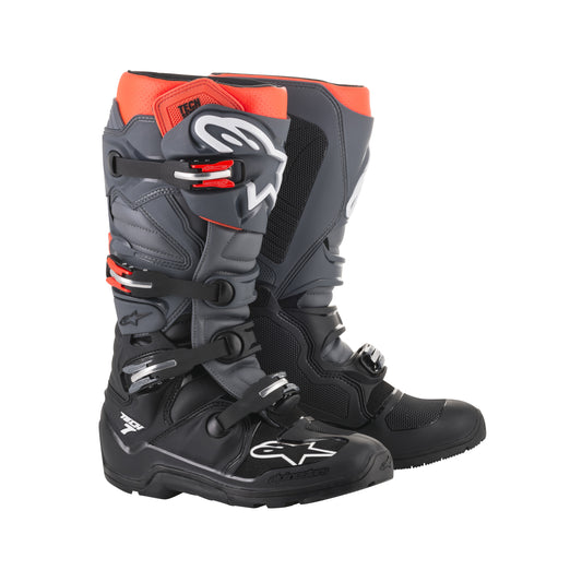 Alpinestars Tech 7 Enduro - Black Gray Red Fluo - US 10