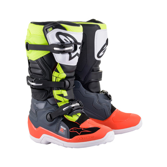 Alpinestars Tech 7S- Dark Gray Red Fluo Yellow Fluo - US 2