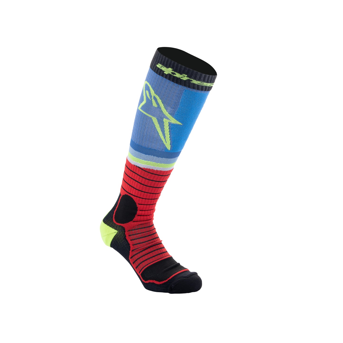 Alpinestars MX Pro Socks - Black/Red/Light Blue - UK 7-10 (M)