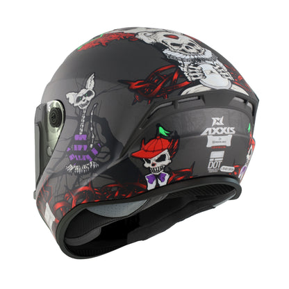 Axxis Draken S Horrorland A2 Matt Titanium XS 53-54cm Helmet