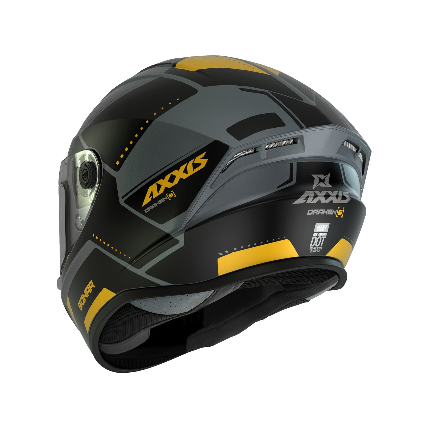 Axxis Draken S Sonar C3 Matt Yellow XXL 63-64cm Helmet