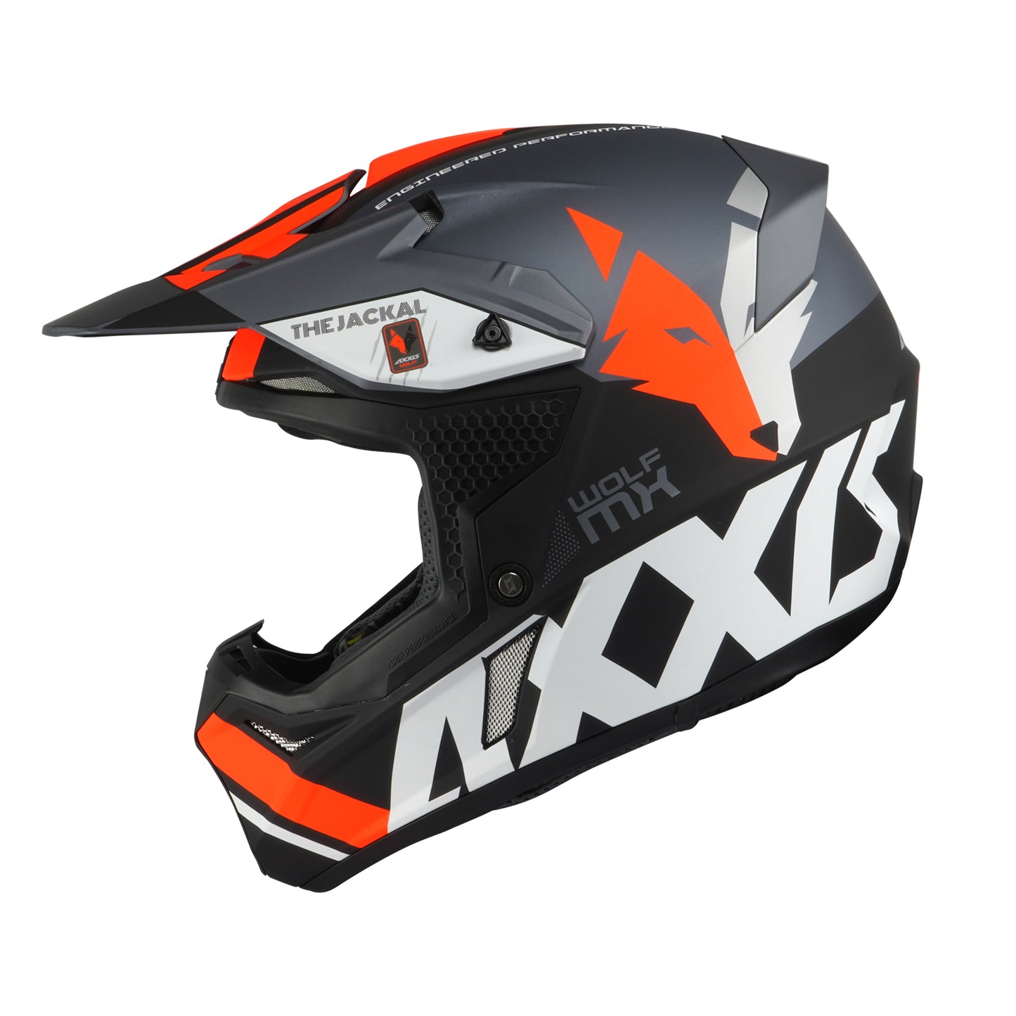 Axxis Wolf Jackal B4 Matt Grey Fluo Orange M 57-58cm Helmet