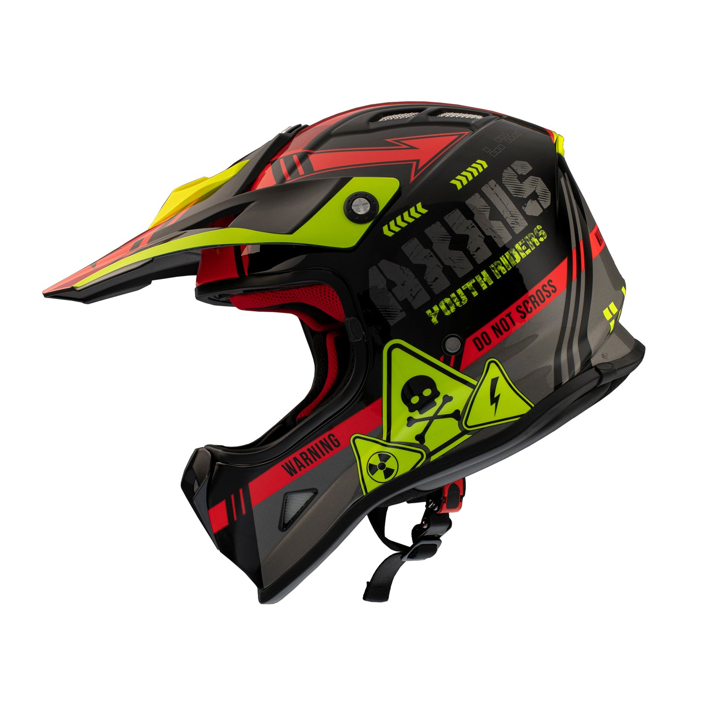 Axxis Wolverine B5 Gloss Red MX Kids Y-S Helmet