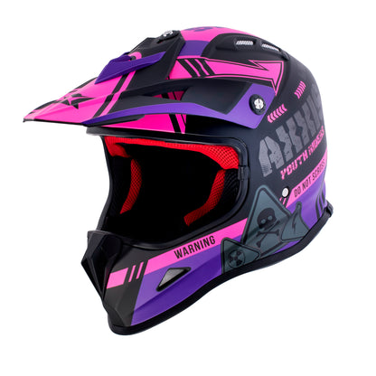 Axxis Wolverine B8 Matt Pink MX Kids Y-S Helmet