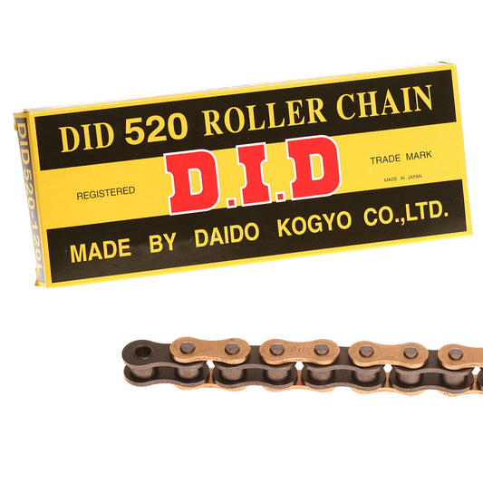 DID Chain 520 x 120 RJ Heavy Duty Gold and Black Chain, Honda, Kawasaki, KTM, Yamaha, Suzuki 125-450cc, from 91-24