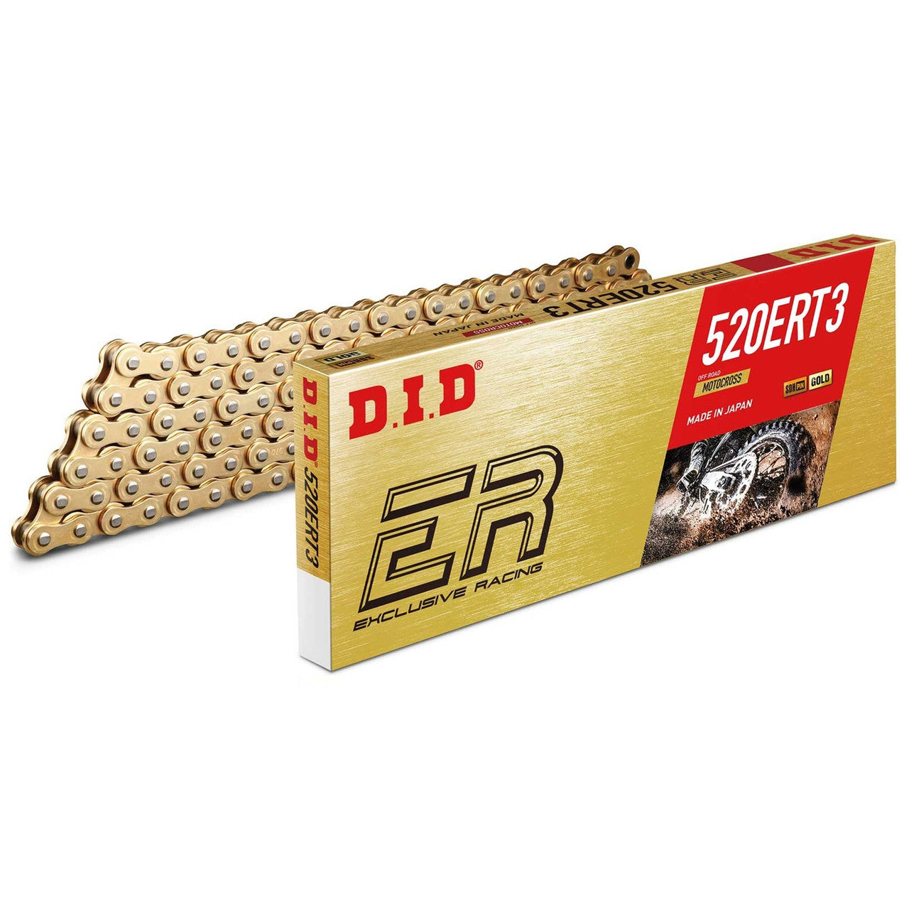 DID Chain 520 x 120 ERT3 Racing Gold Chain, for Honda, Kawasaki, KTM, Yamaha, Suzuki 125-450cc, from 91-23