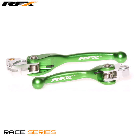 RFX Race Forged Flexible Lever Set (Green) Kaw KX65/85/100 00-23 KX125/250 00-08 RMZ250/450 07-23