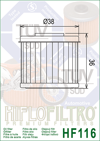 Hi Flo Filtro (HF116) Honda CRF150 07-23 CRF250/450 R/X 02-23 Husqvarna TC/TE250 09-13