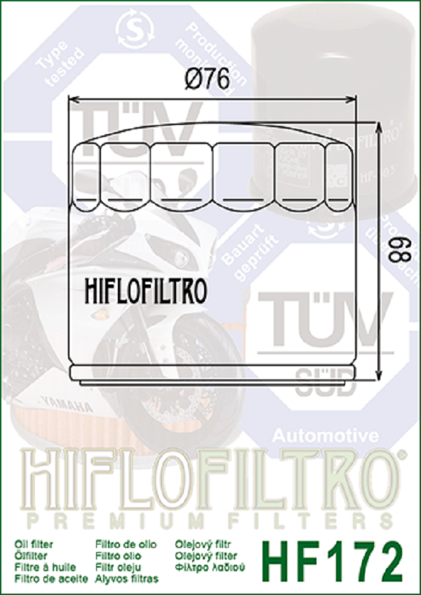 OIL FILTER HIFLO HF172C HARLEY, Harley Davidson 63782-80