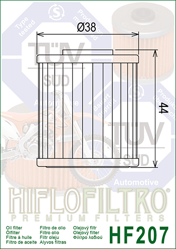 Hi Flo Filtro (HF207) Kawasaki KXF250 04-24 KXF450 16-24 Suzuki RMZ250 04-24 RMZ450 05-24 RMX450 08>