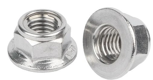 DIRT RACING  M6 x 1.00mm FLANGE LOCK NUT STAINLESS STEEL S304 PACK OF 10