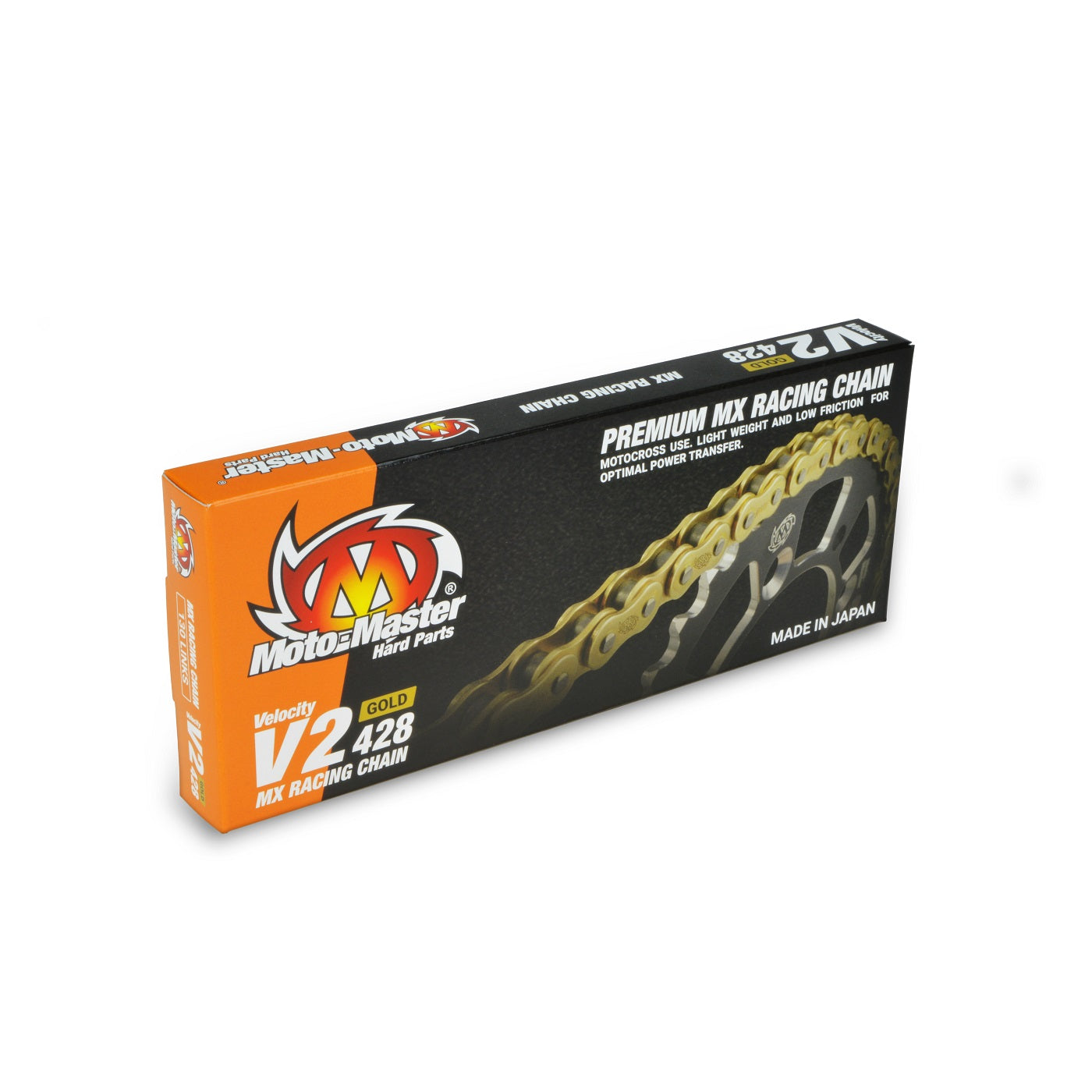 Premium lightweight and low friction chain designed for motocross. Chain sizes available: 415, 420, 428 and 520.