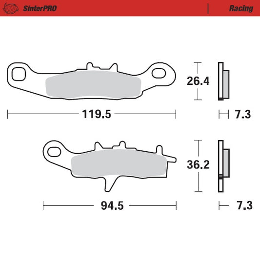 Sintered MX & Enduro brake pad for advanced riding which provides excellent stopping power in all weather conditions.