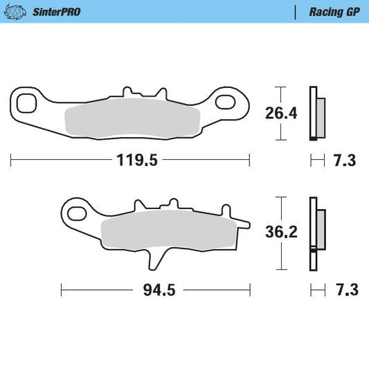 High end MX racing pad for professional use, the special sinter mix combines maximum stopping power with high temperature resistance to ...