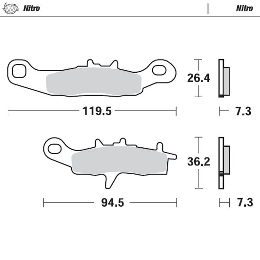 Sintered MX/Enduro brake pad for general use, an excellent long lasting all-weather performer. Also highly suitable for Enduro use.