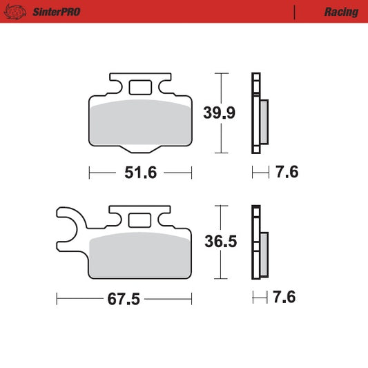 Sintered MX & Enduro brake pad for advanced riding which provides excellent stopping power in all weather conditions.