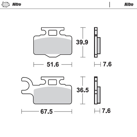 Sintered MX/Enduro brake pad for general use, an excellent long lasting all-weather performer. Also highly suitable for Enduro use.