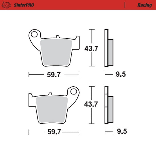 Sintered MX & Enduro brake pad for advanced riding which provides excellent stopping power in all weather conditions.