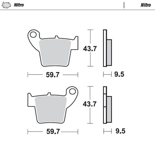 Sintered MX/Enduro brake pad for general use, an excellent long lasting all-weather performer. Also highly suitable for Enduro use.