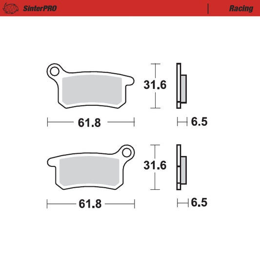 Sintered MX & Enduro brake pad for advanced riding which provides excellent stopping power in all weather conditions.