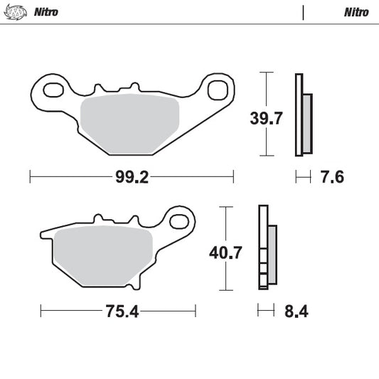 Sintered MX/Enduro brake pad for general use, an excellent long lasting all-weather performer. Also highly suitable for Enduro use.